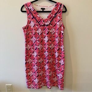 Talbots 100% cotton sleeveless pink dress